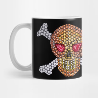 Skull and crossbone set with diamond and fancy sapphire design. Mug